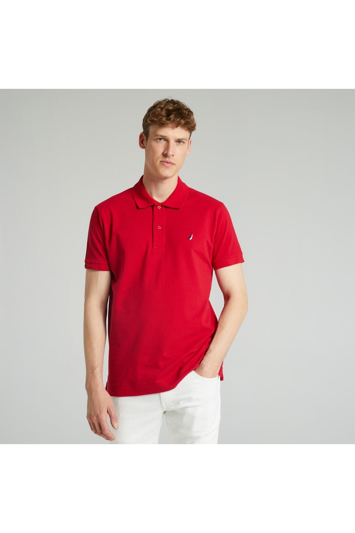 Men's Red Classic Fit Short Sleeve Polo