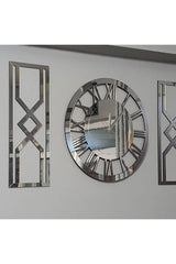 3 Pcs Modern Decorative Mirrored Plexi Wall Clock 40 Cm Silver - Swordslife