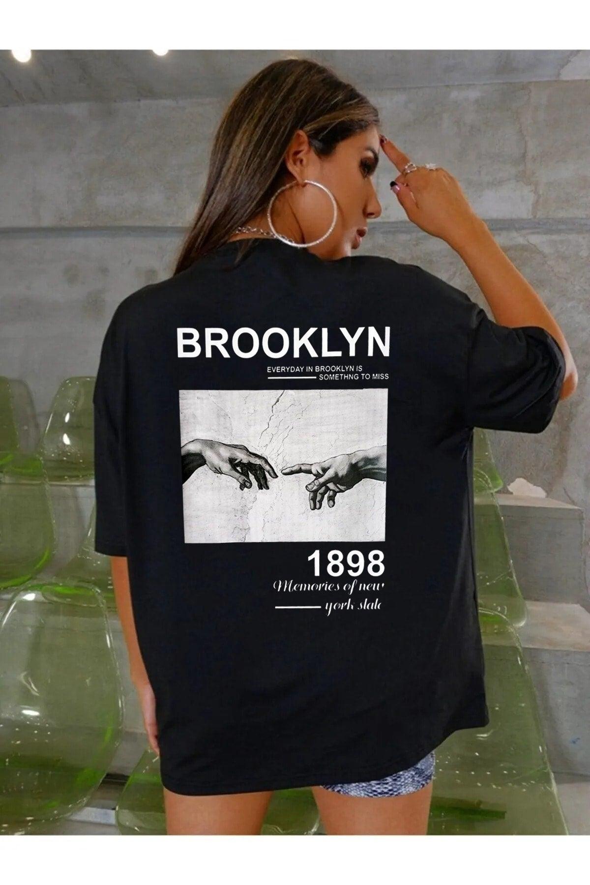 Unisex Oversize Brooklyn Hand Printed T-shirt - Swordslife