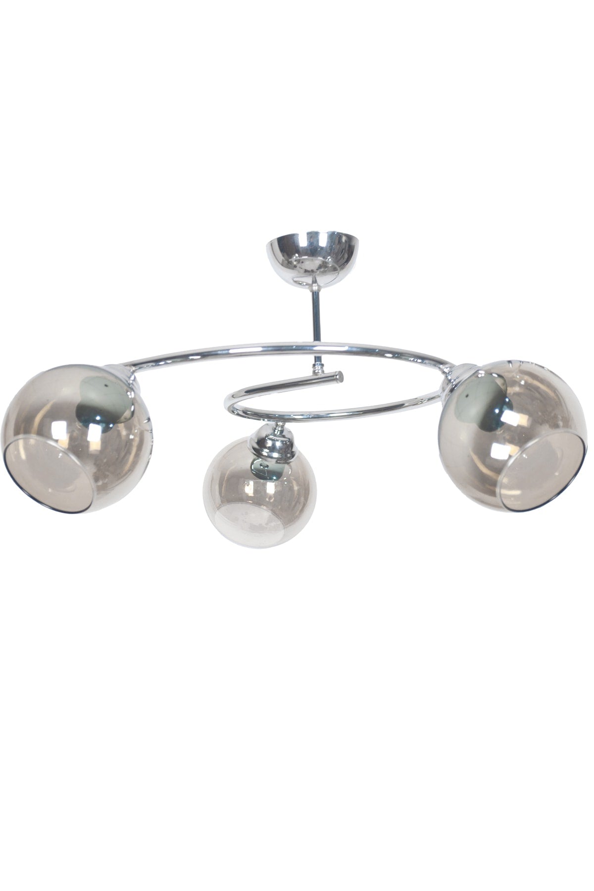 Tropic Modern Luxury Design Chrome Color Smoked Glass Living Room - Kitchen - Bedroom 3-Piece Chandelier
