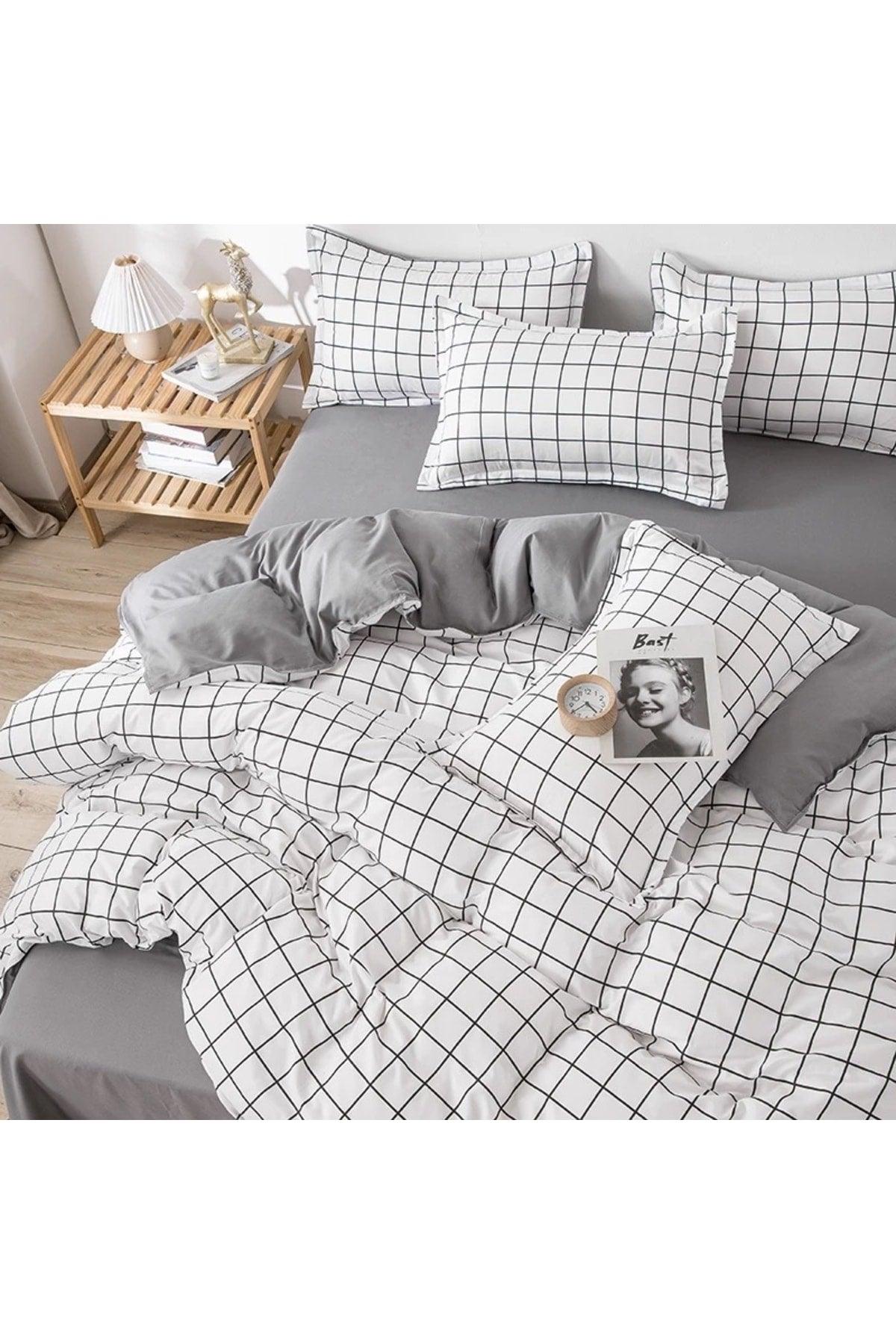 Double Double Sided Duvet Cover Set Checkered - Swordslife