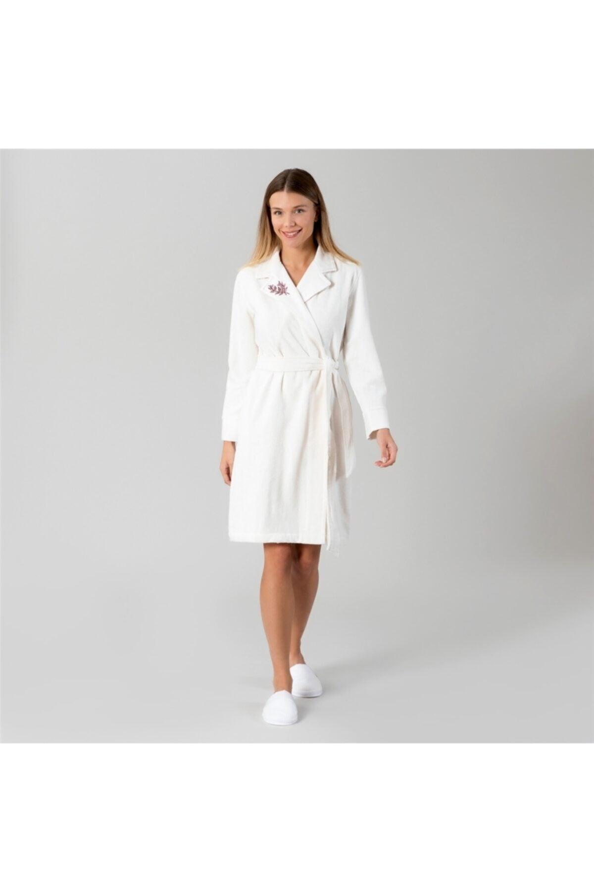 Flori Women's Bathrobe L Ecru - Swordslife