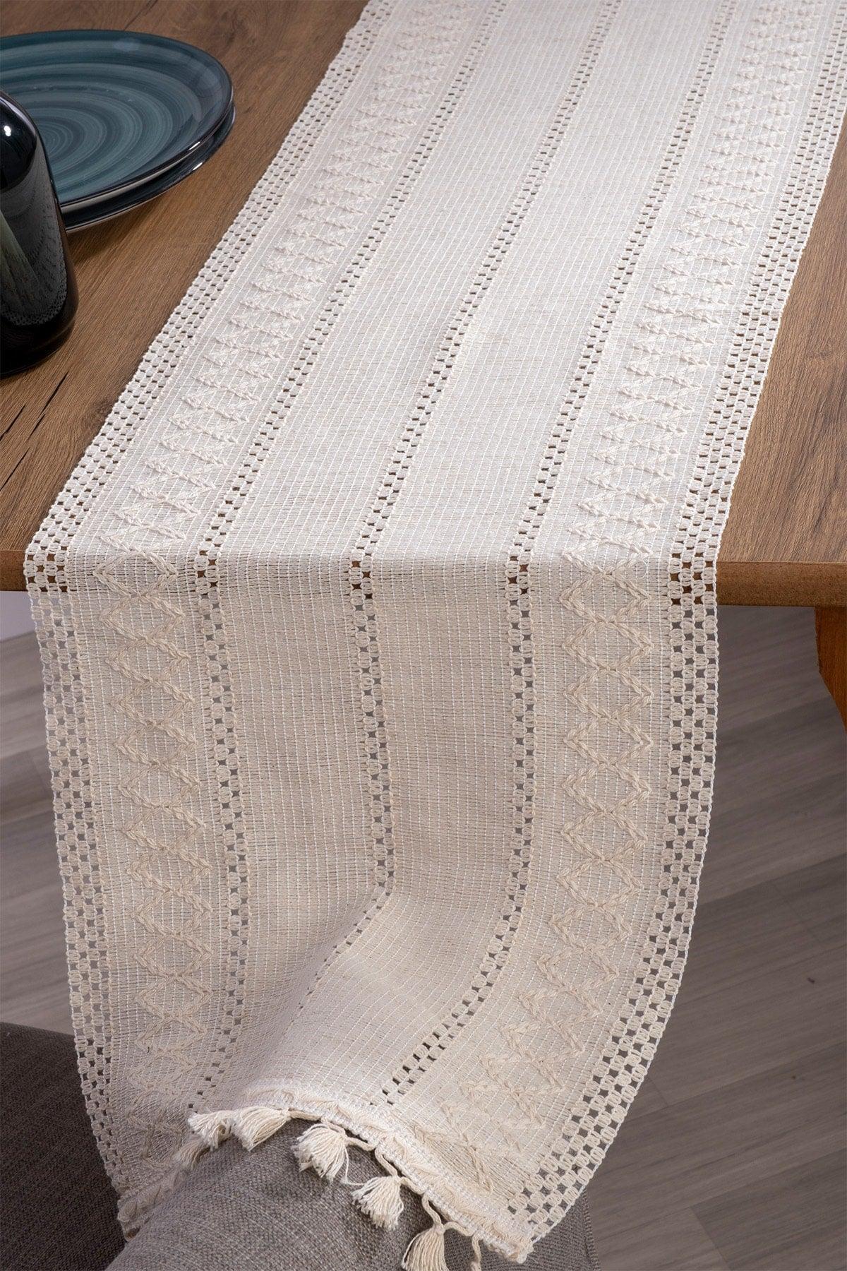 Cotton Lace Cream 35x145 Cm Runner Table Cloth - Swordslife