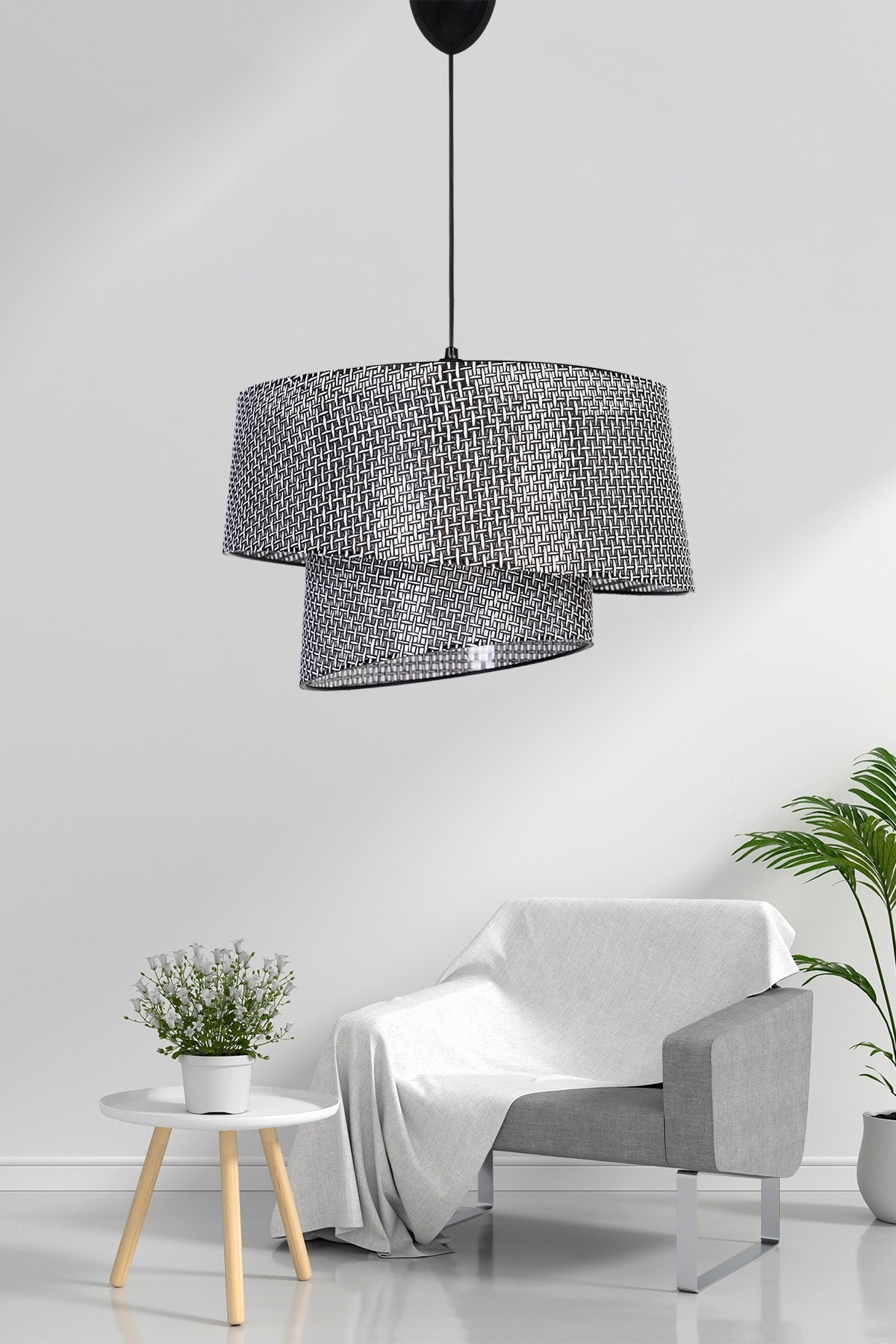 Cıntre Pendant Lamp Chandelier Black