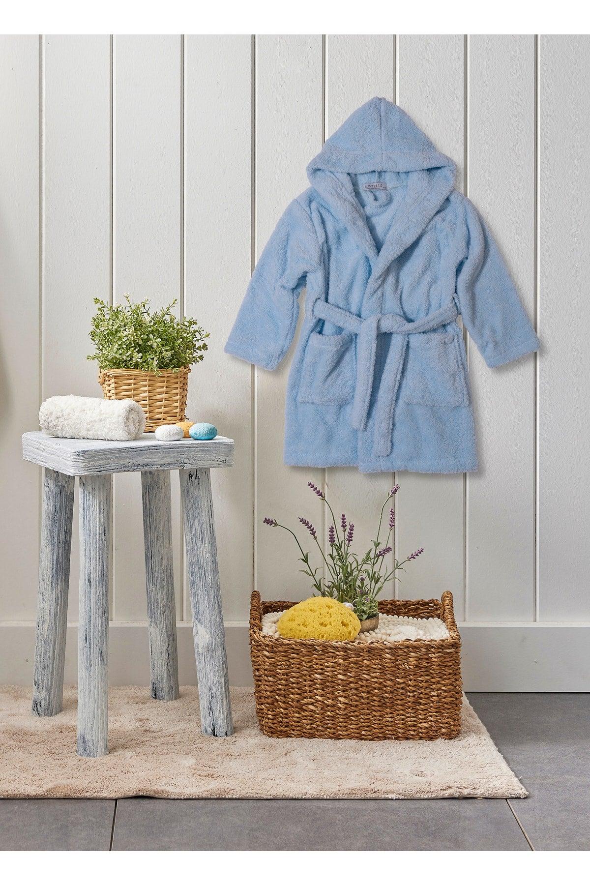 Welsoft Hooded Kids Blue Bathrobe - Swordslife