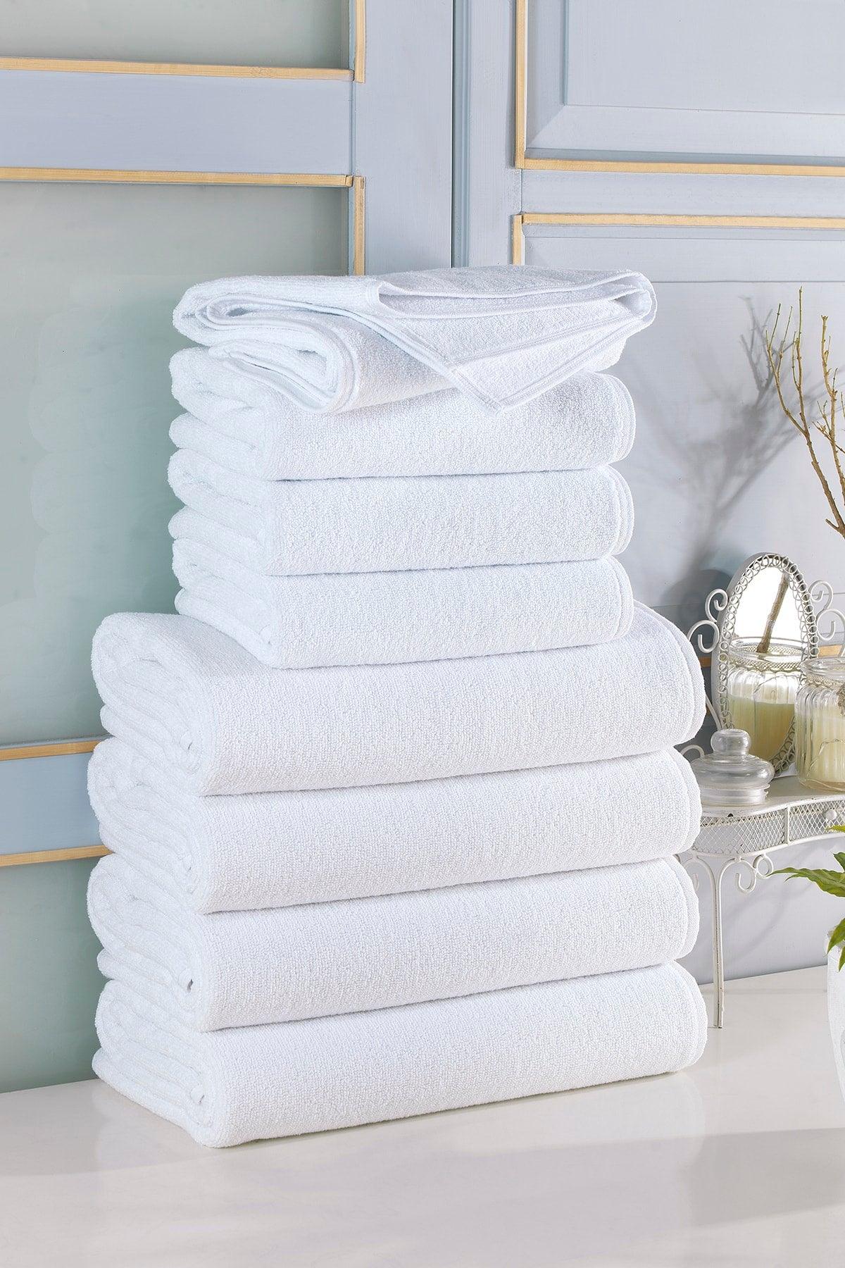 Hotel Towel 1 Piece 100% Cotton Hand & Face & Head Towel 50x90 Cm - White - Swordslife