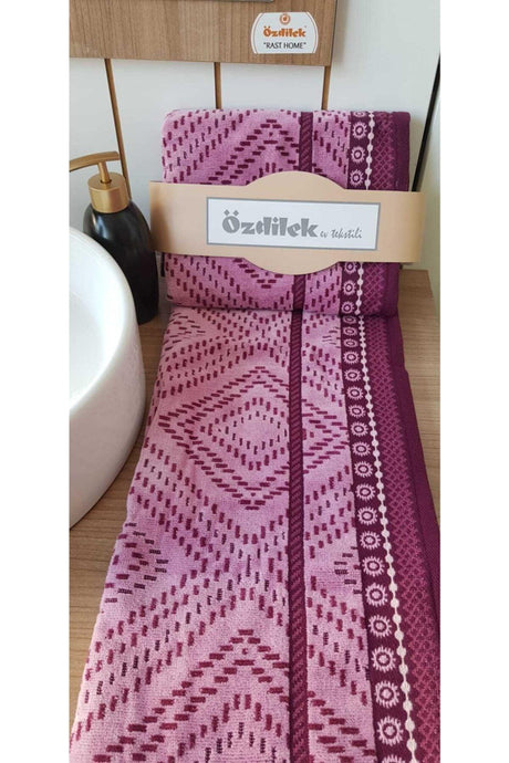 Venna Velvet Hand-Face Towel(2 Pack Claret Red 50x90) - Swordslife