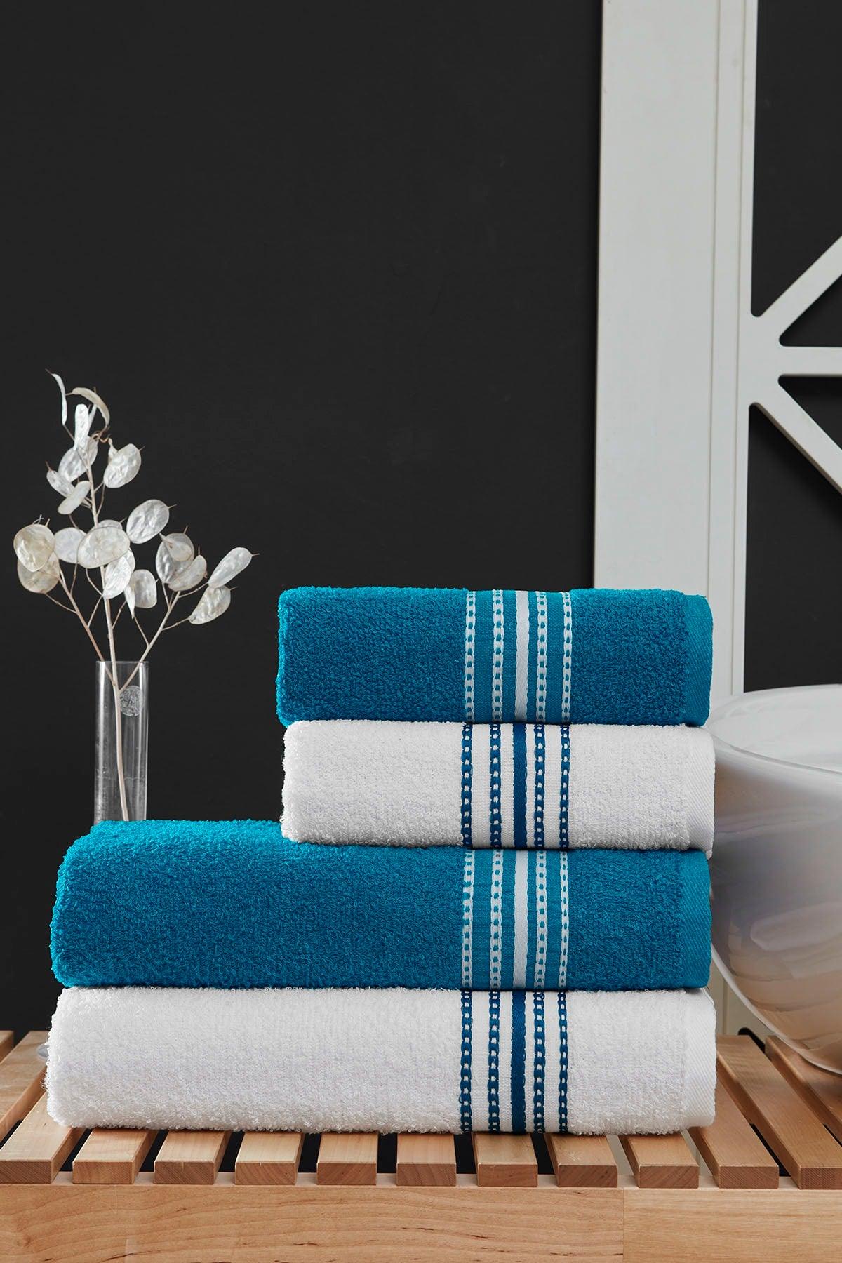 50x90 + 70x140 Cm Elvin 4 Pcs Bath Towel Set - Swordslife