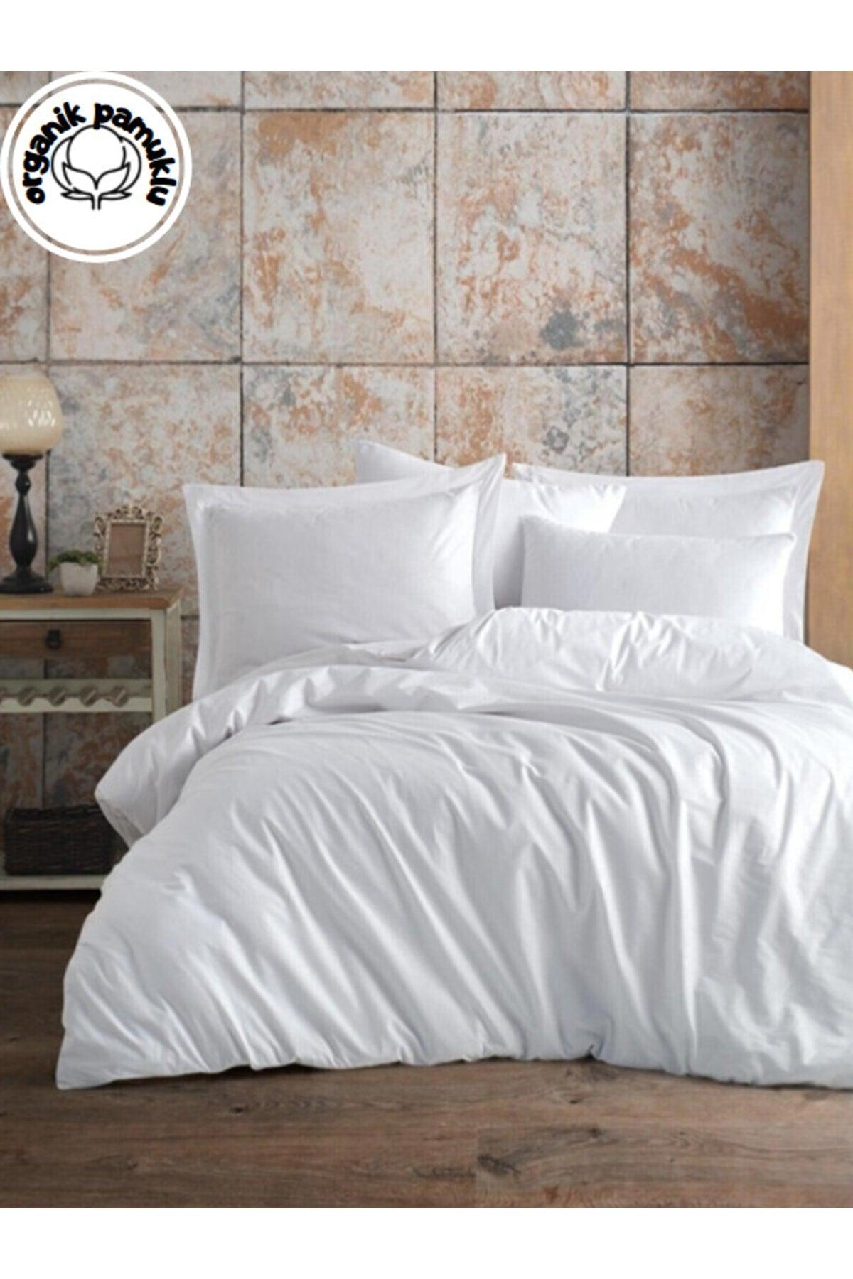 Home Ranforce Luxury Cotton Single Duvet Cover Set - White - Swordslife