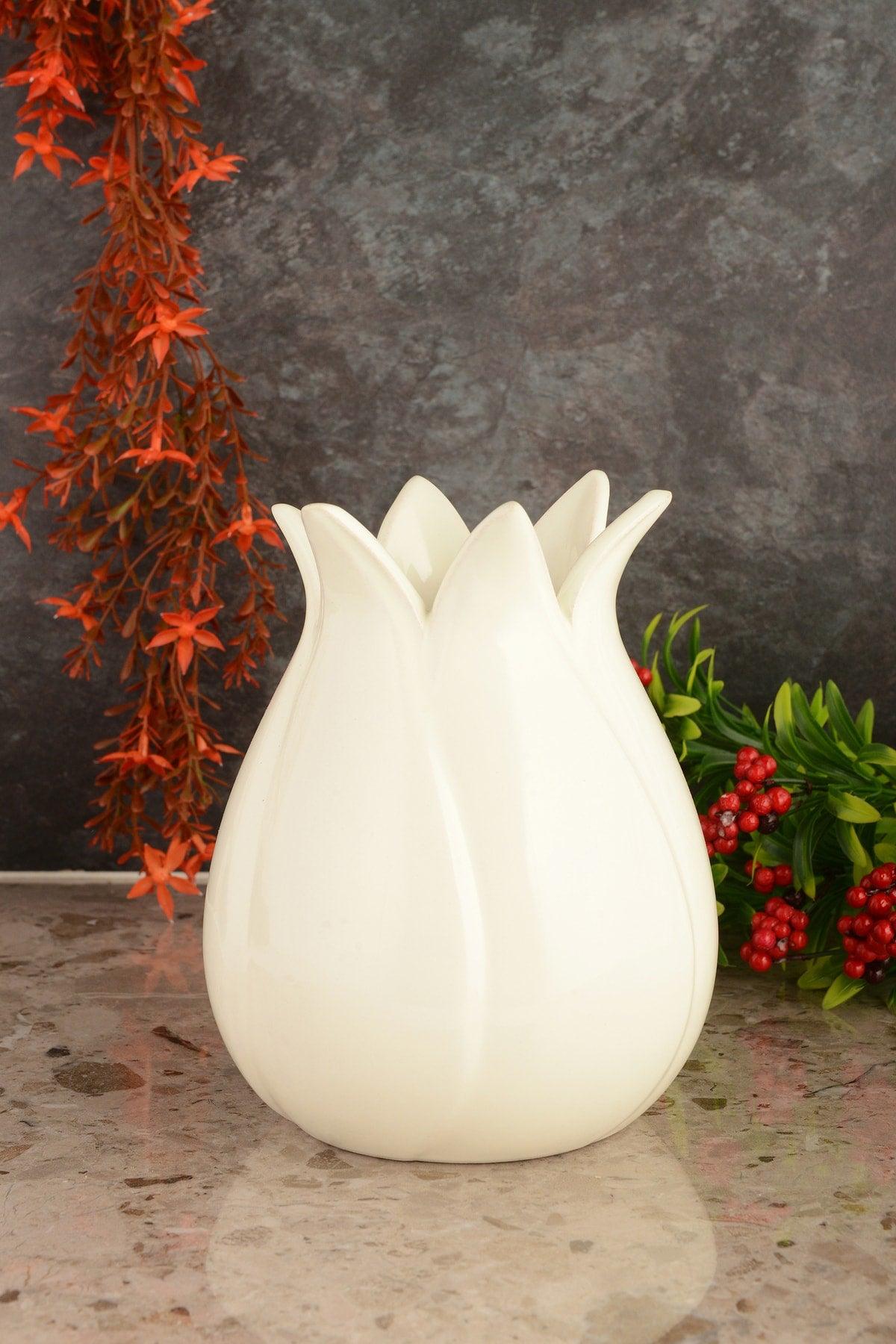 Tulip Ceramic Vase-cream - Swordslife