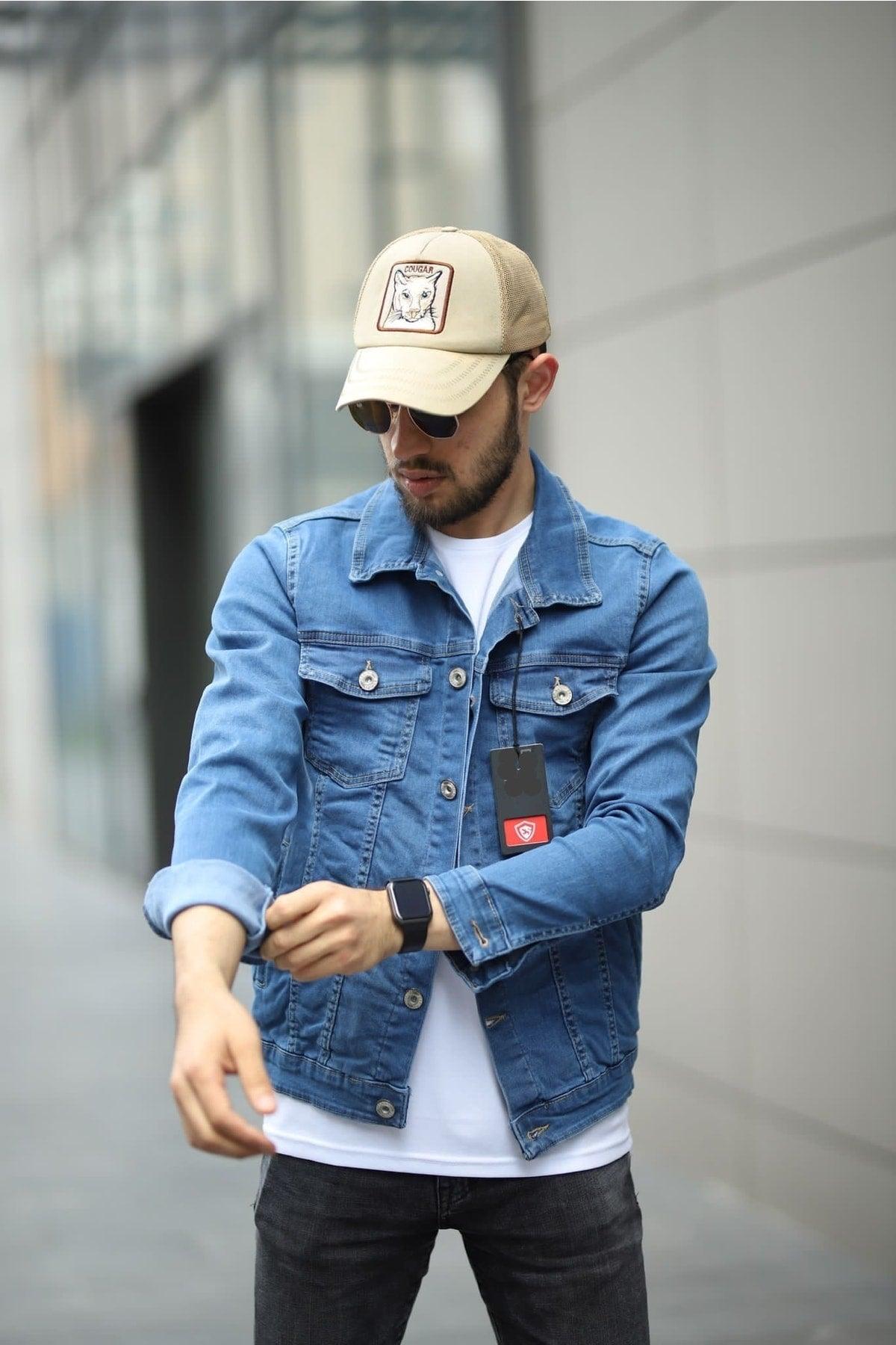 Men's Slim Fit Denim Jeans Jacket - Swordslife