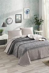 Quilted Bedspread Set Creative Gray Single Use - Swordslife