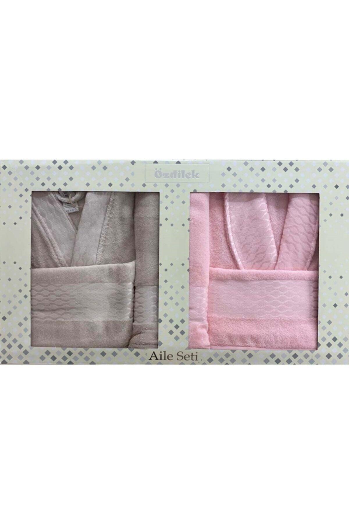 Elissa 6 Pieces 100% Cotton Bathrobe Set Powder-stone - Swordslife