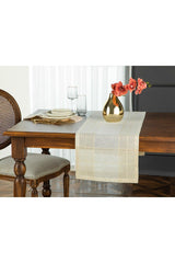 Luxe Linen Look Polyester Runner 40x150 Cm Beige - Swordslife