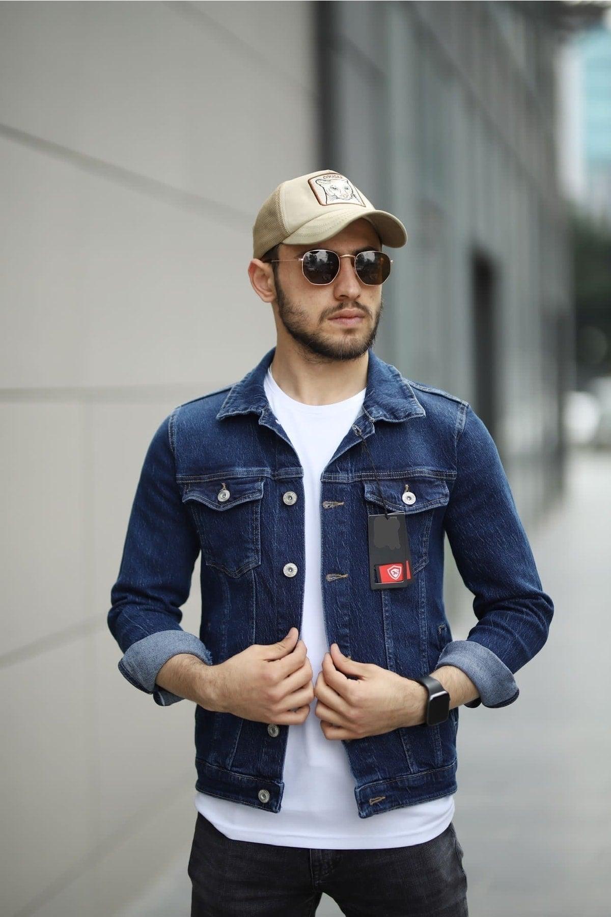 Men's Slim Fit Denim Jeans Jacket - Swordslife