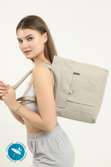 Cream U7 2-Compartment Large Volume Waterproof Fabric Women's Sports Daily Arm And Shoulder Bag B:35 E:35