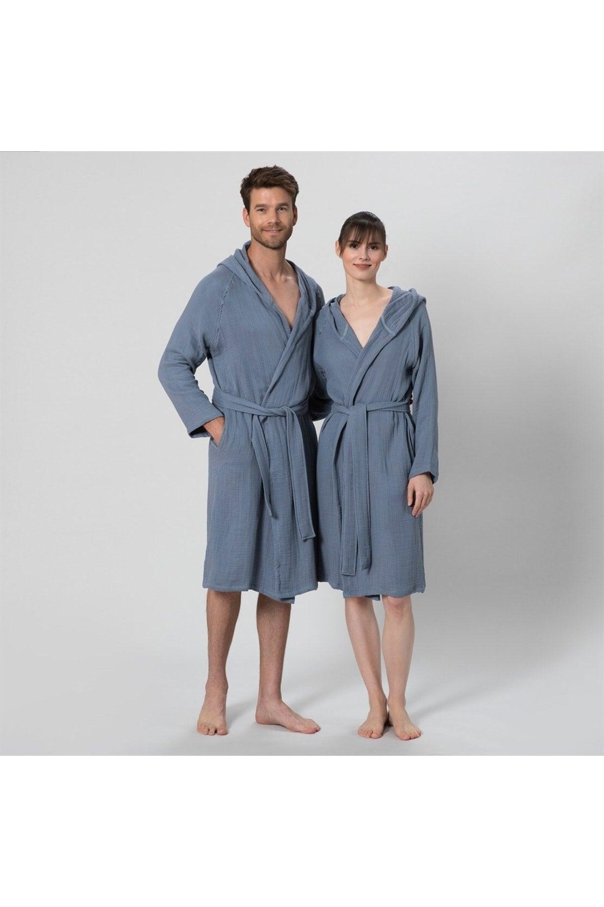 Armin Unisex Bathrobe Smoke Blue - Swordslife