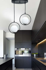 Lito 2 Black Tray Pendant Lamp Chandelier-glass