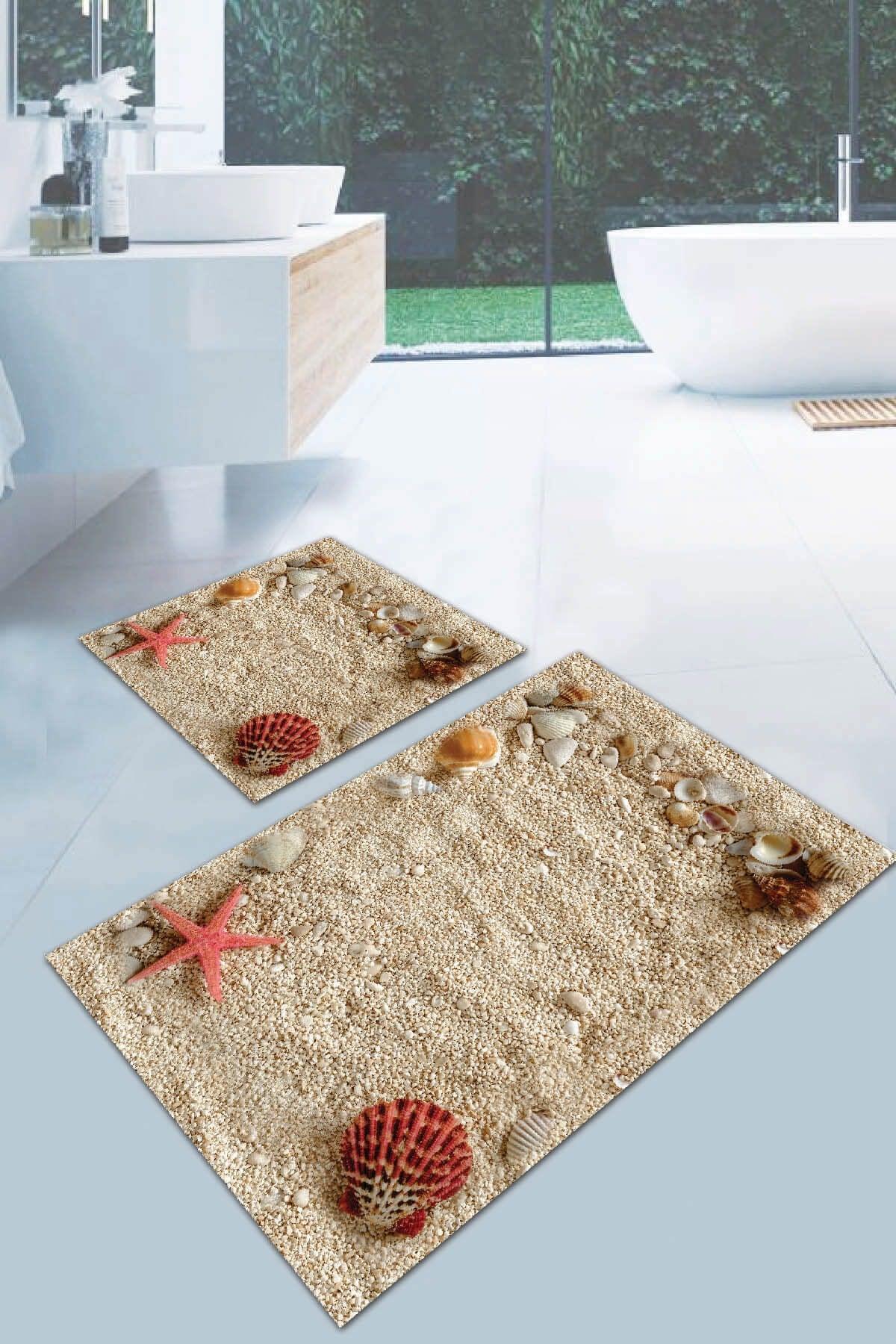 60x90 - 60x60 Digital Bathroom Carpet Closet Set 2 Mat Set Bs041 - Swordslife