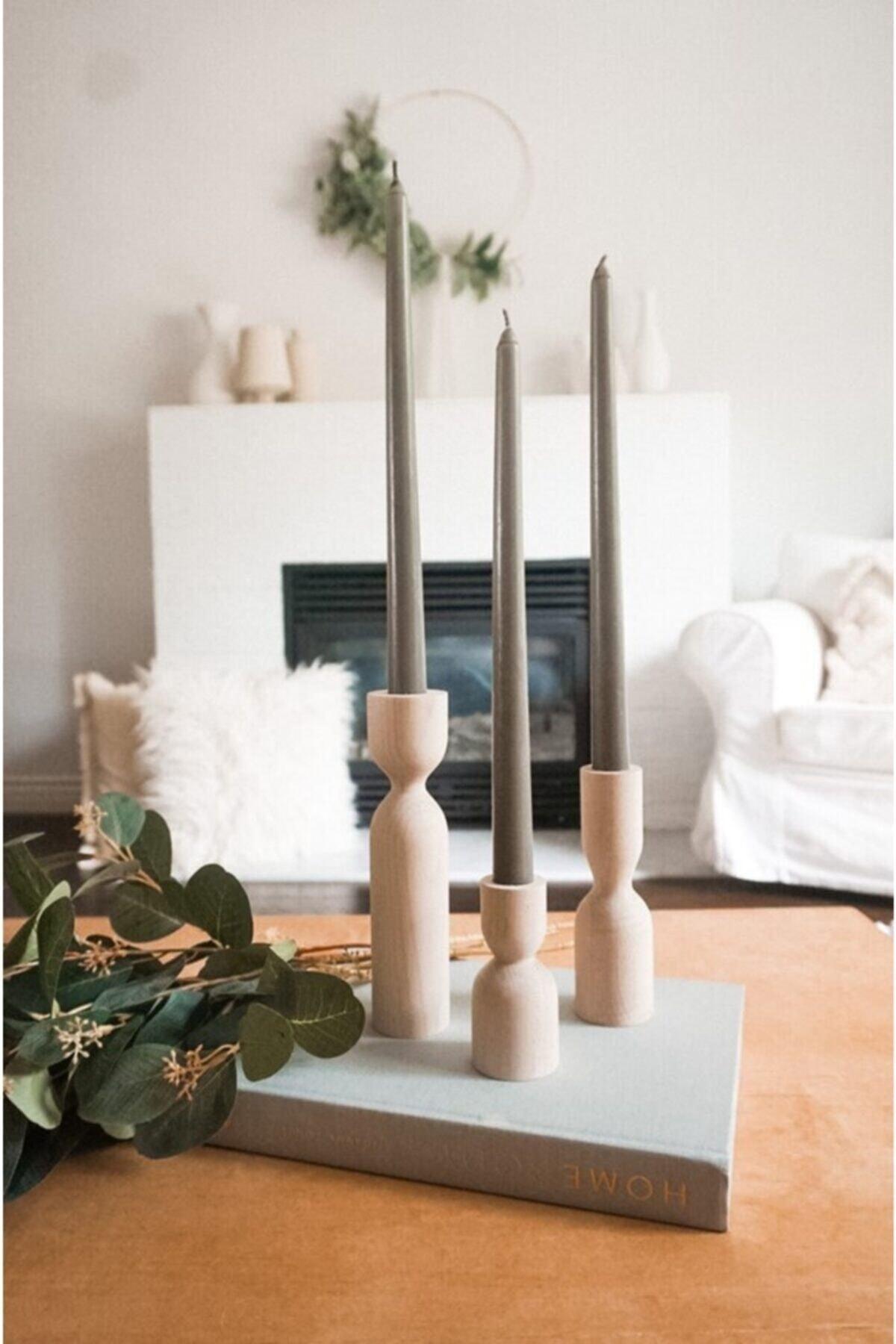 Renka Timber 3 Piece Candlestick Set - Swordslife