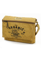 Old Cotton Loose Canvas Shoulder Messenger Mustard Yellow Laptop School Travel Casual Vintage Cotton Bag