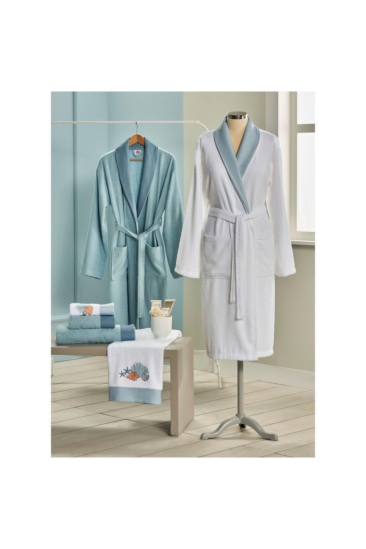 Marine White Pure Cotton Family Bathrobe Set Bathrobe Set Happy Days Pure Cotton Family Bathrobe - Swordslife