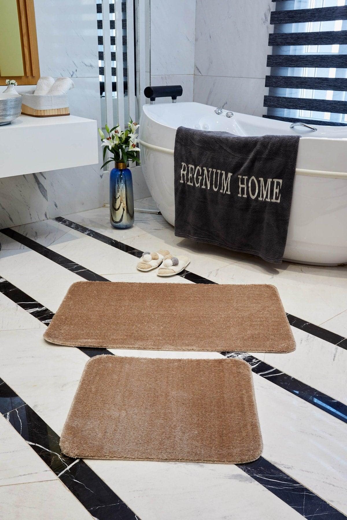 Bath Mat Set of 2 Plush Post Non-Slip Base Washable 60x100 - 50x60 - Swordslife