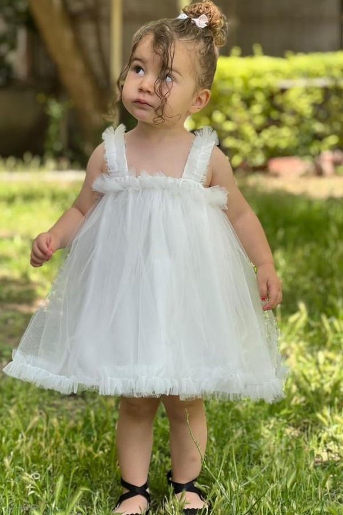 White Snow White Girl Kids Party Dress Birthday Dress - White