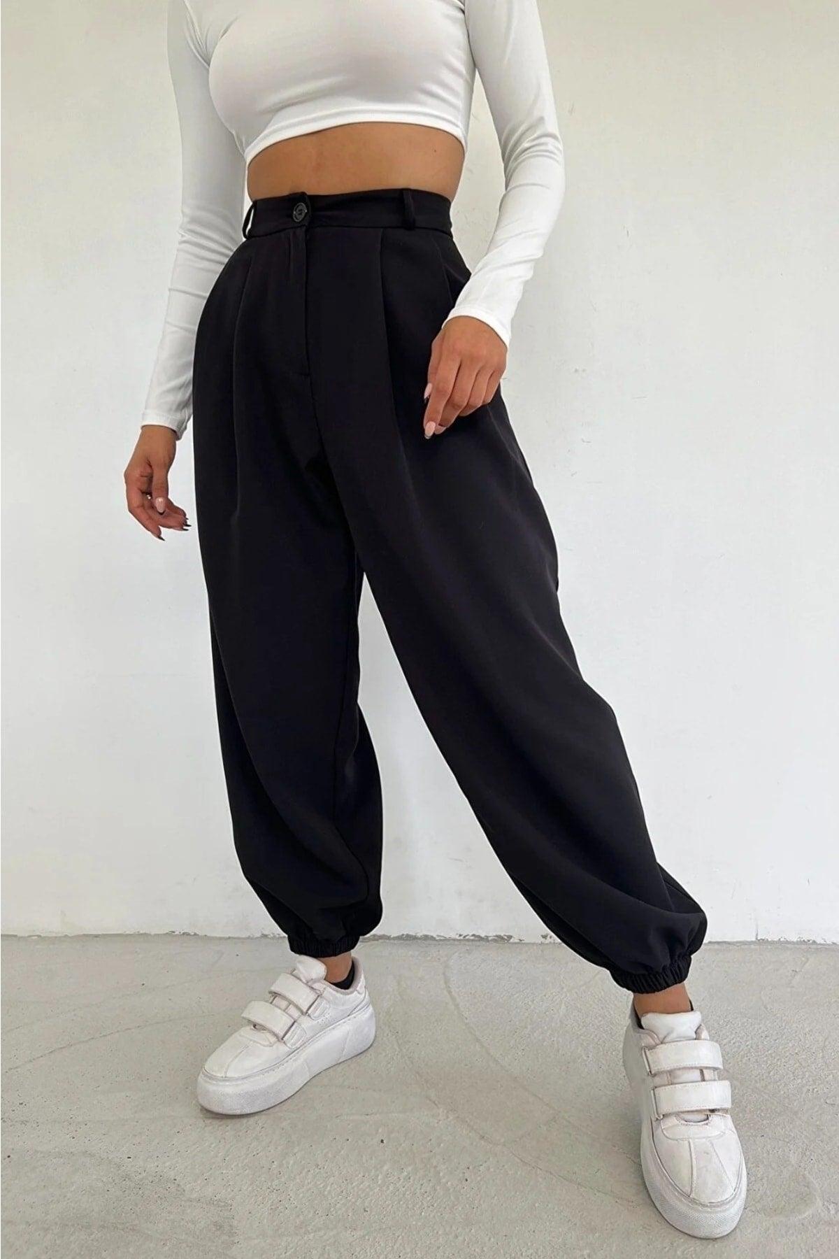 Black Masculine Elasticated Jogger Pants - Swordslife