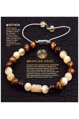 Certified Natural Stone Bracelet-citrine,tiger Eye B305 - Swordslife