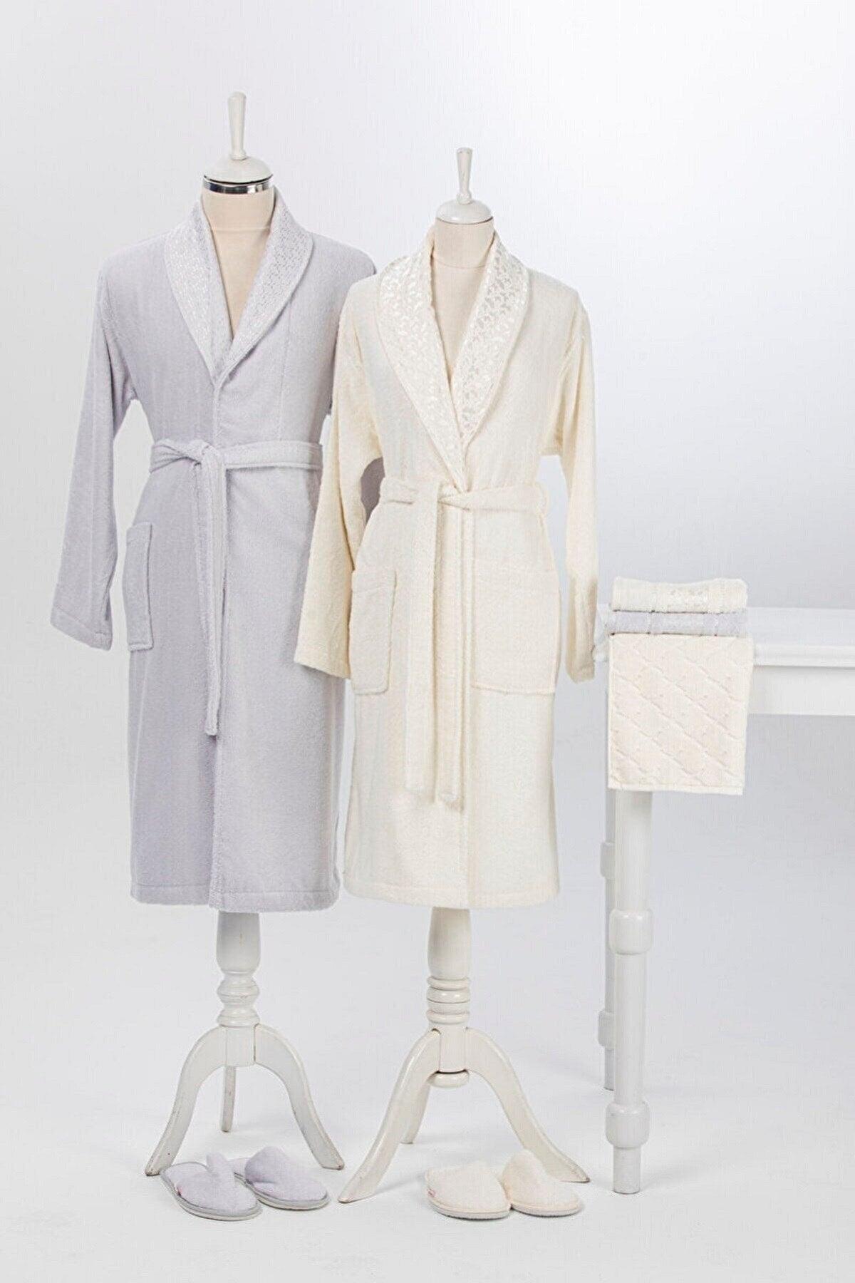 Butterfly Family Bathrobe Set Grey-cream - Swordslife