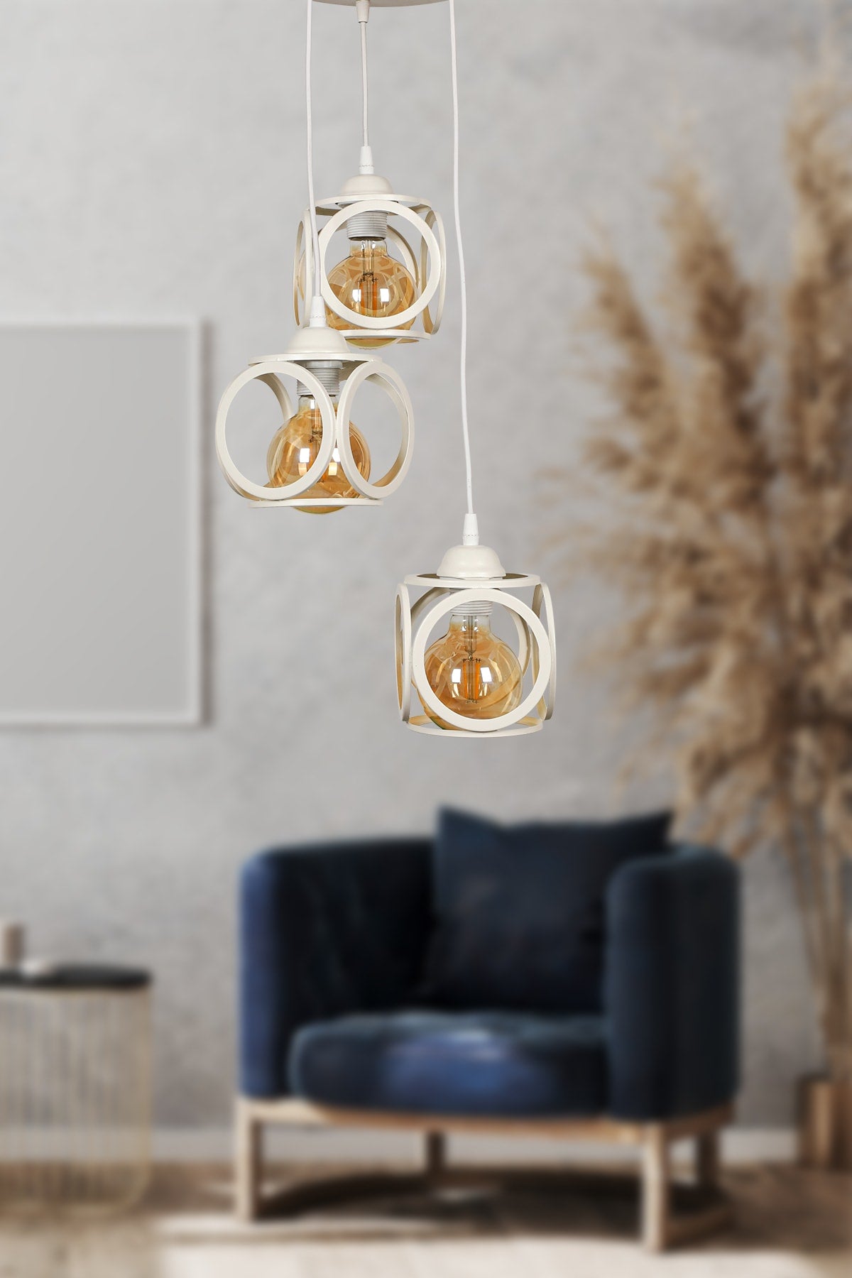 Savaş Triple Chandelier White
