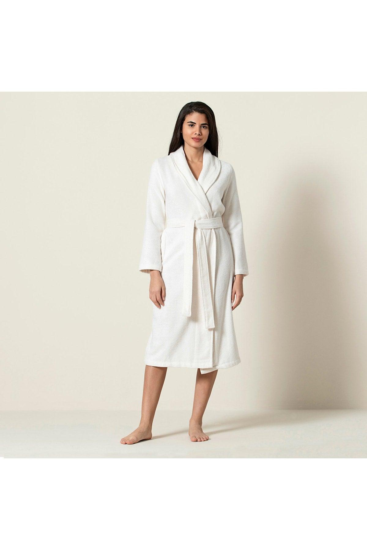 Kael Women's Bathrobe Ecru - Swordslife