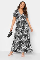 Plus Size Patterned Long Dress 301698 - Swordslife