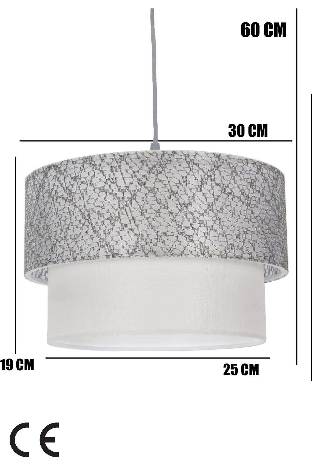 Cake Pendant Lamp Chandelier Lacy Gray