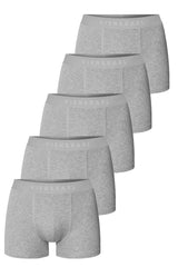 Men's Gray 5-Pack Plain Lycra Boxer Shorts