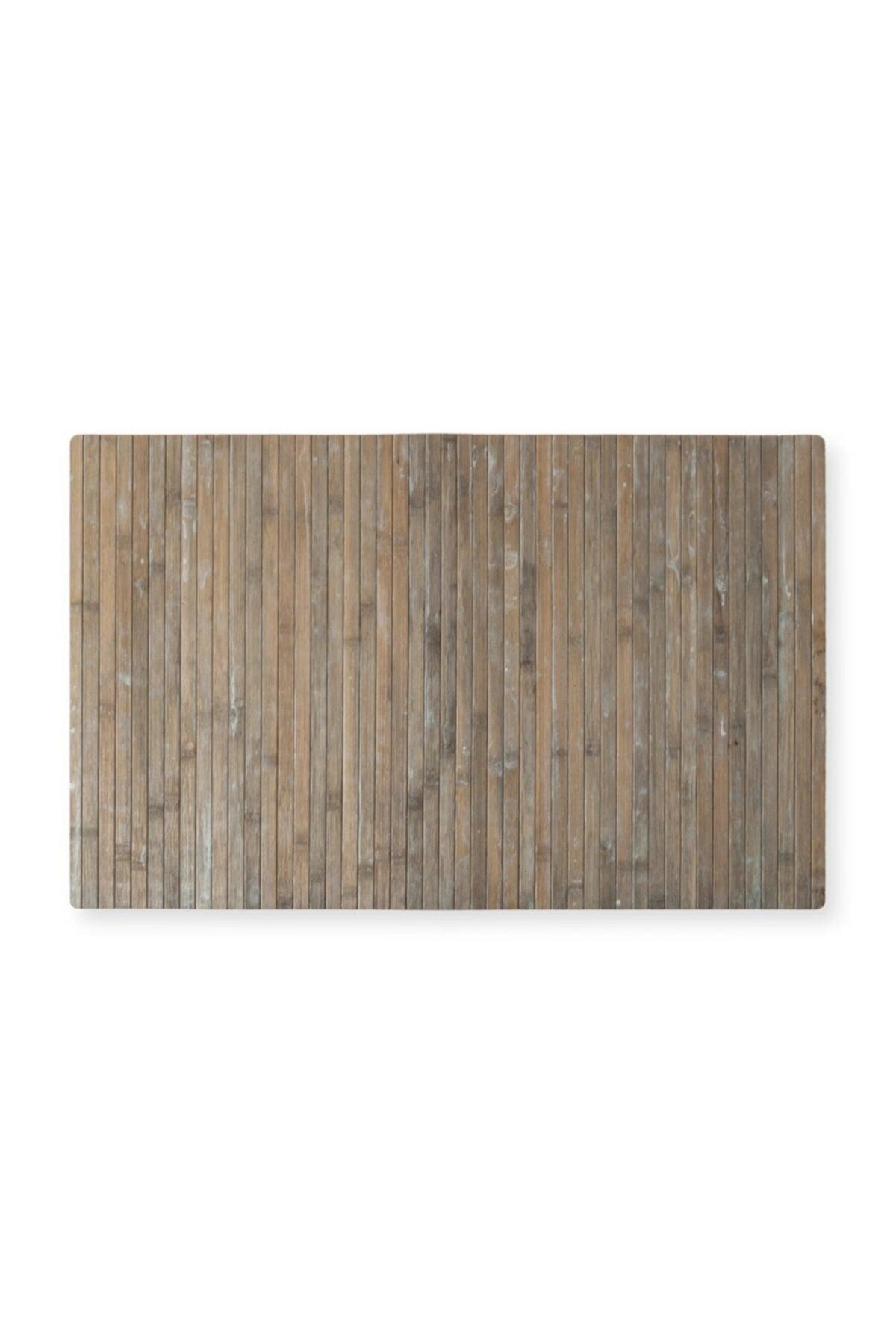 Bamboo Non-Slip Floor Mat Bathroom Door And Multi-Purpose 50x80 Cm Gray Effect - Swordslife