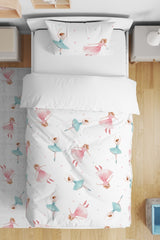 Ballerina Patterned Single Baby Child Duvet Cover Set