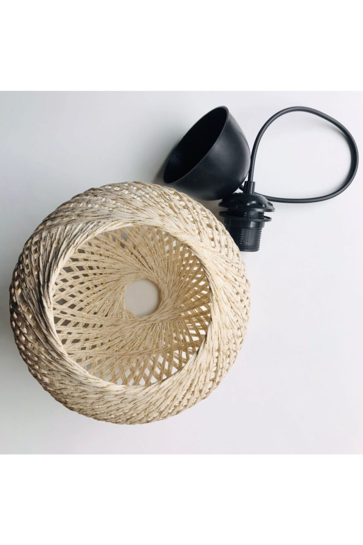 Bale Compatible Cream Pendant Lamp Ball Chandelier Black Cable