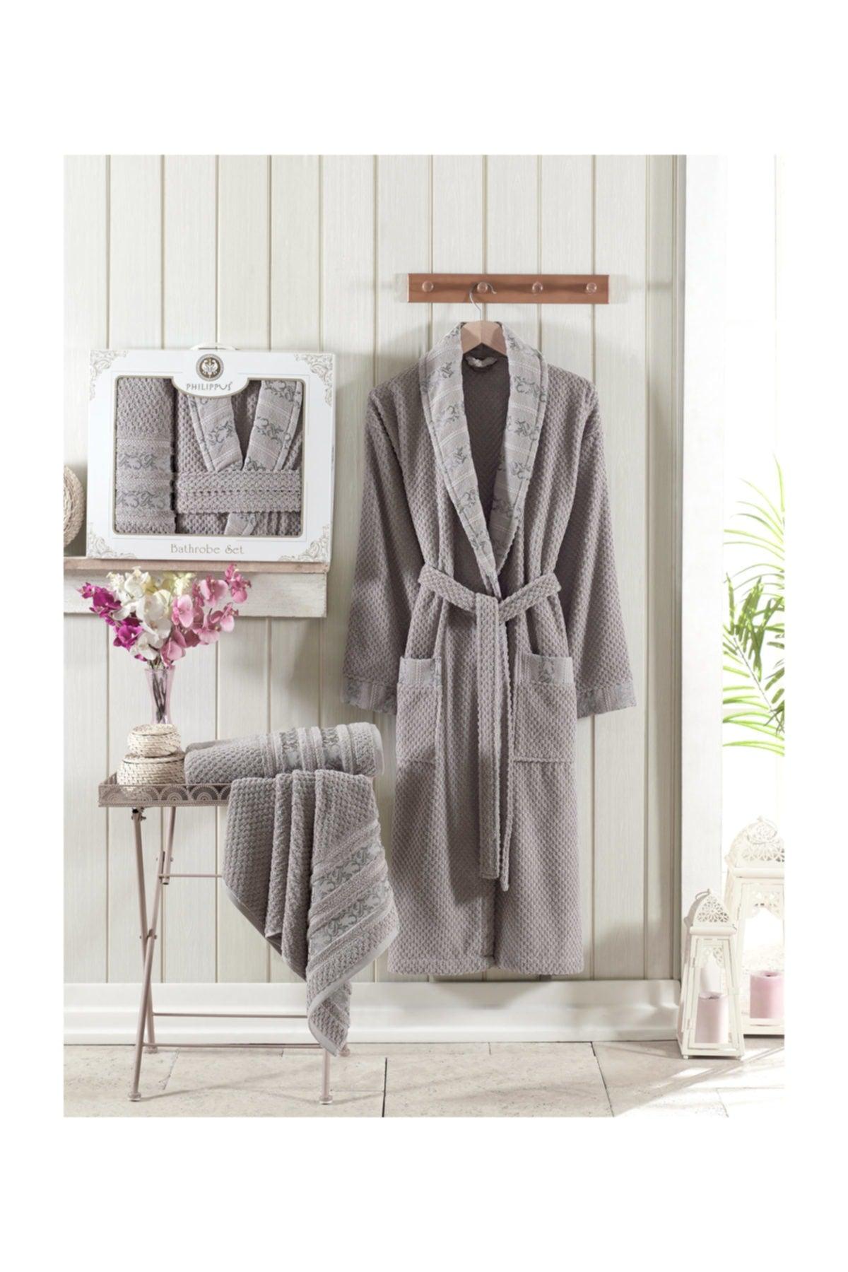 Women's Curl Jacquard Salyaka Bathrobe Set - Swordslife