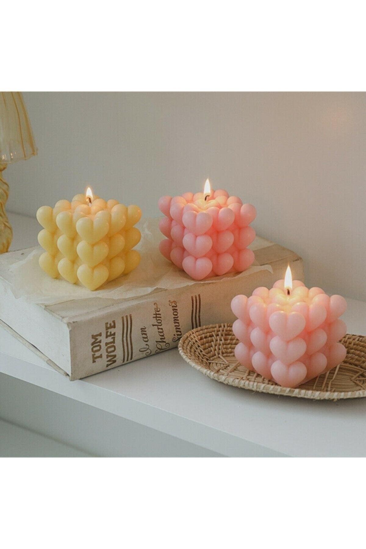 Bubble Candle Set 3 Pink, Yellow - Swordslife