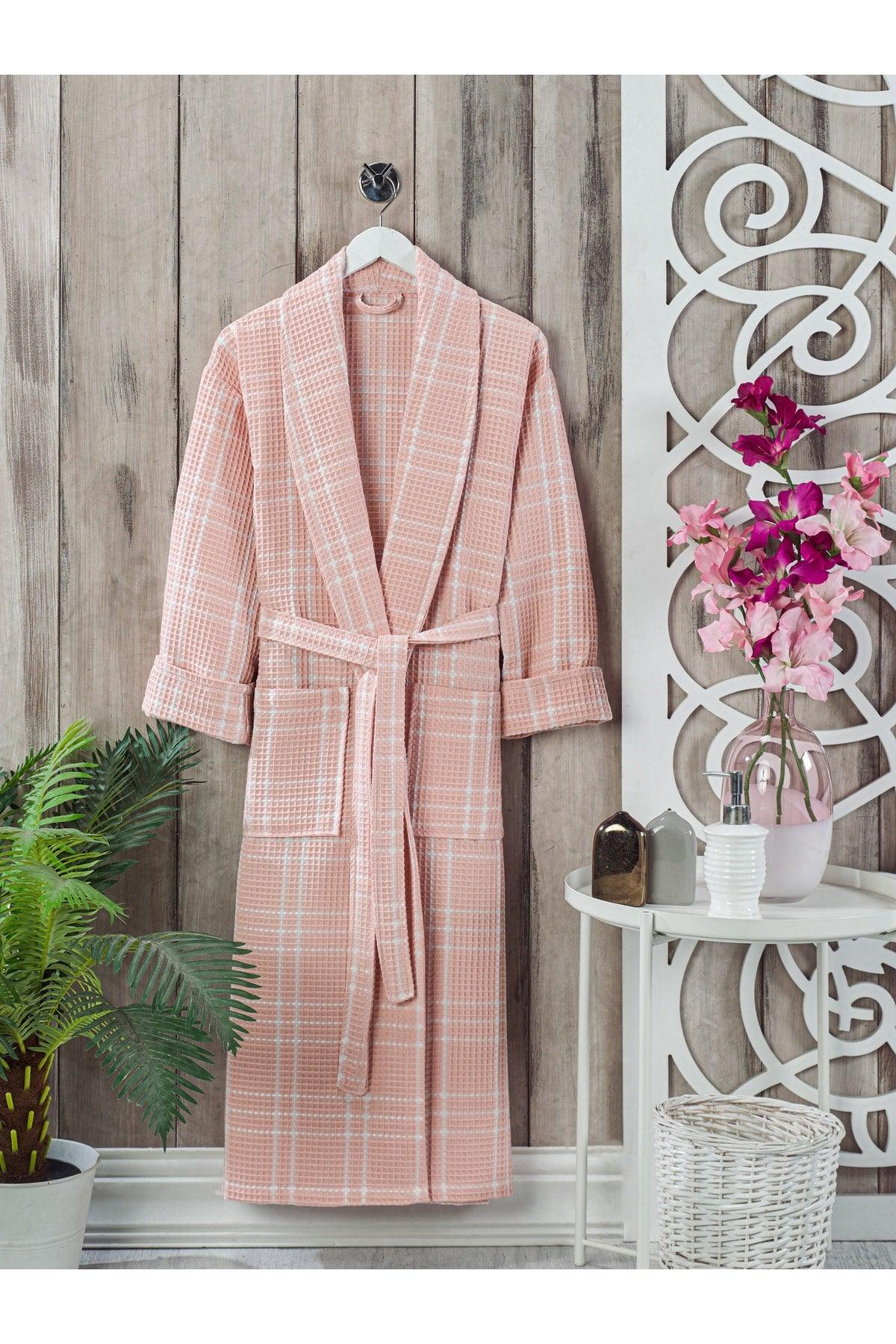 Summer Pique Plaid Salyaka Bathrobe Powder - Swordslife