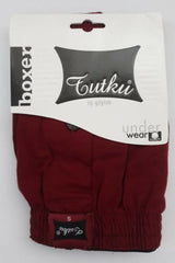 4 Pieces Claret Red Combed Cotton Boxer