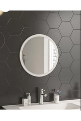 45 Cm White Decorative Round Entrance Hall Corridor Wall Living Room Kitchen Bathroom Office Mirror 45 Mirrors - Swordslife