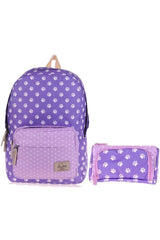 Purple Patiler Primary School Secondary School Bag and Pencil Holder Set - Girls