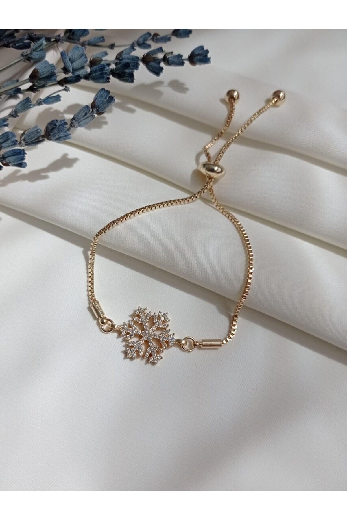 Elevated Snowflake Bracelet Gold Color - Swordslife