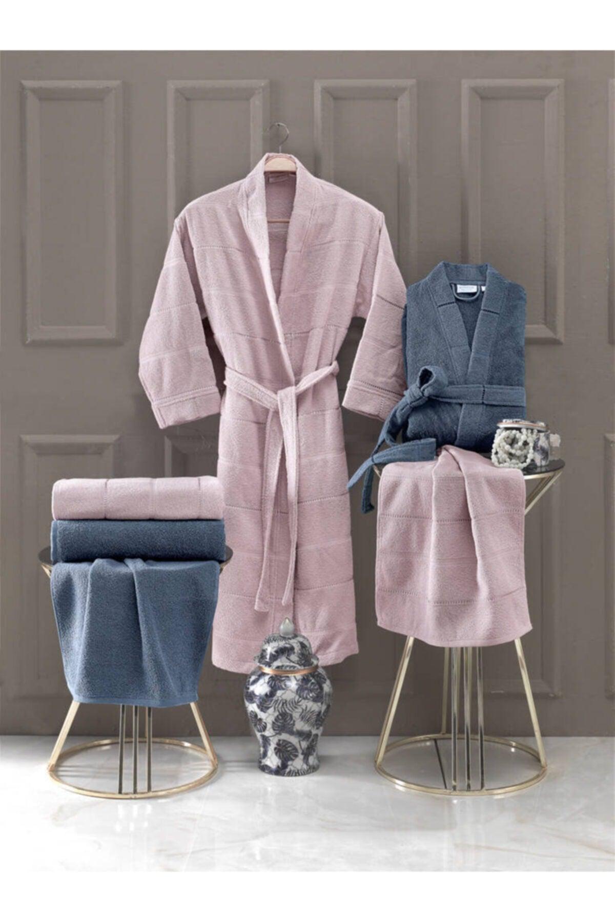 Purple Pure Soft Cotton Family Bathrobe Set - Swordslife