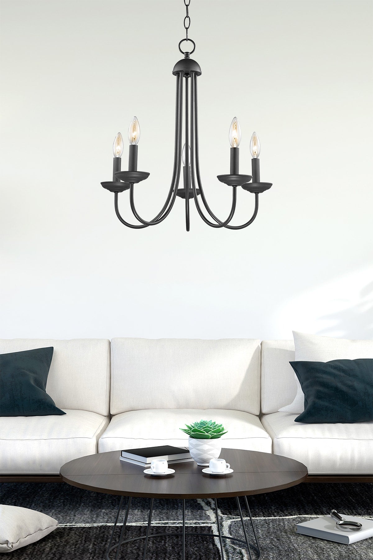 Ferd 5 Li Black Modern Young Room Kitchen Retro Living Room Chandelier