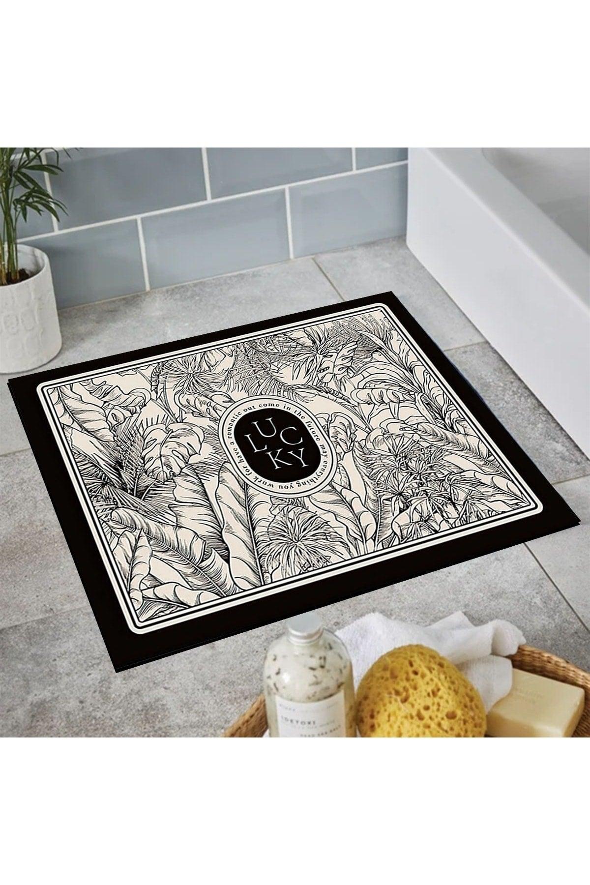 Osso Patterned Shower Front Square Bathroom Carpet Doormat Single Piece 60x60cm - Swordslife