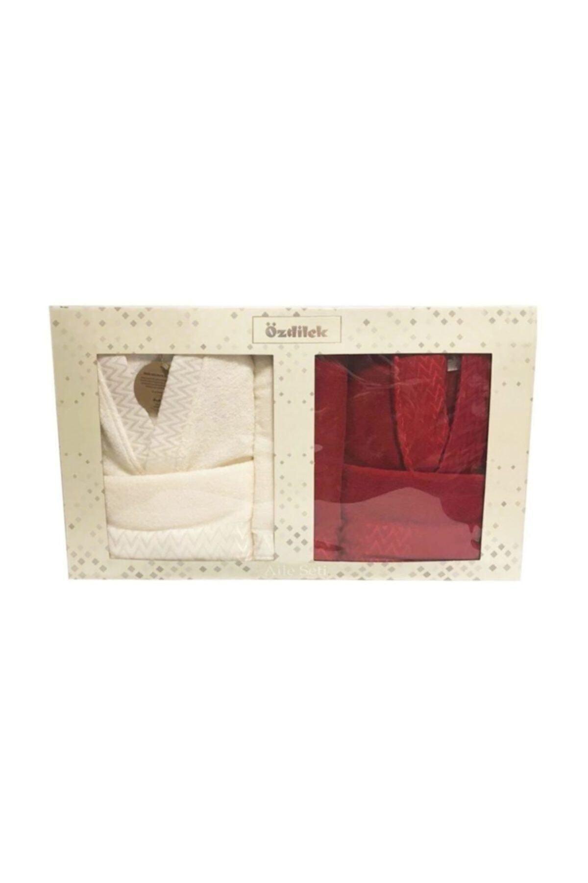 Vera Cream Red Family Bathrobe Set - Swordslife